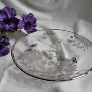 Glass Bowl Sterling Silver Overlay